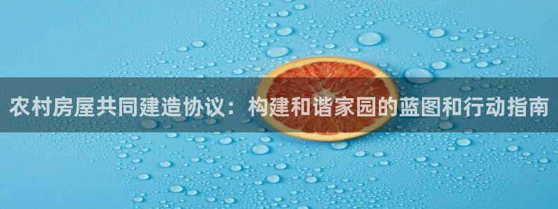 安信12注册咋7O777：农村房屋共同建造协议：构建和谐家园的蓝图和行动指南