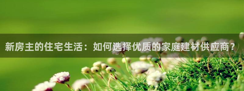 安信12是什么软件：新房主的住宅生活：如何选择优质的家庭建材供应商？